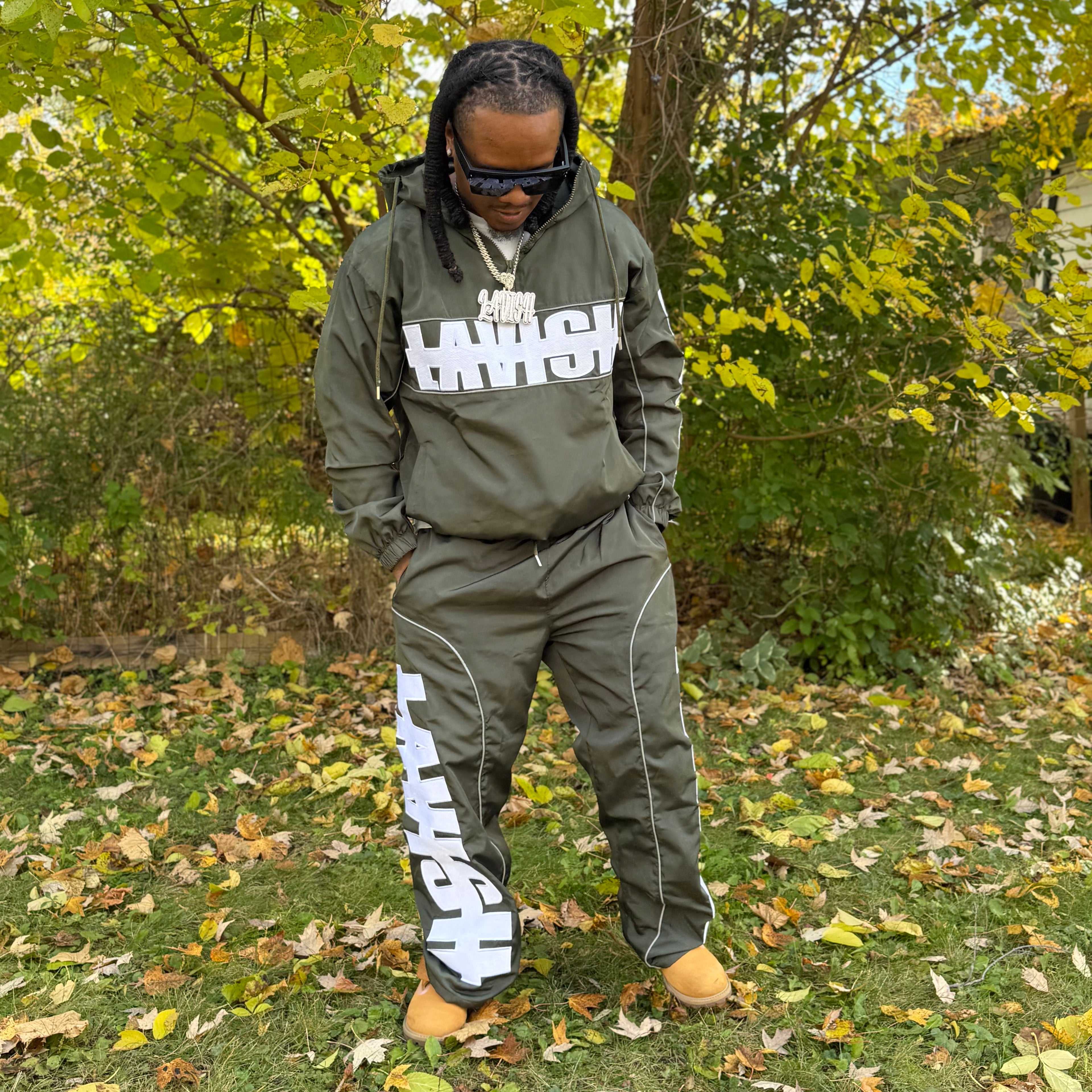 Olive Green Windbreaker Jacket