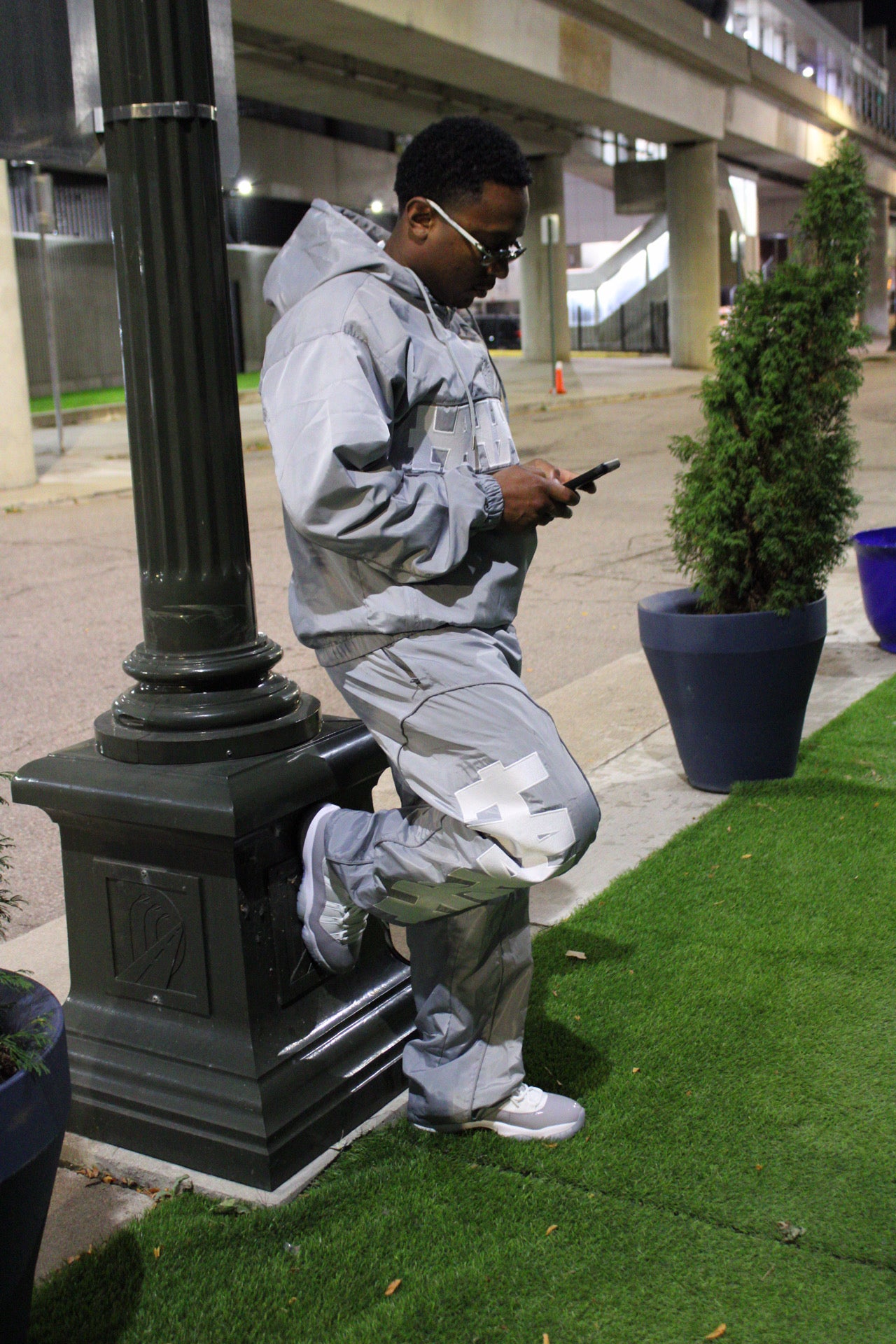 Grey Windbreaker Jacket