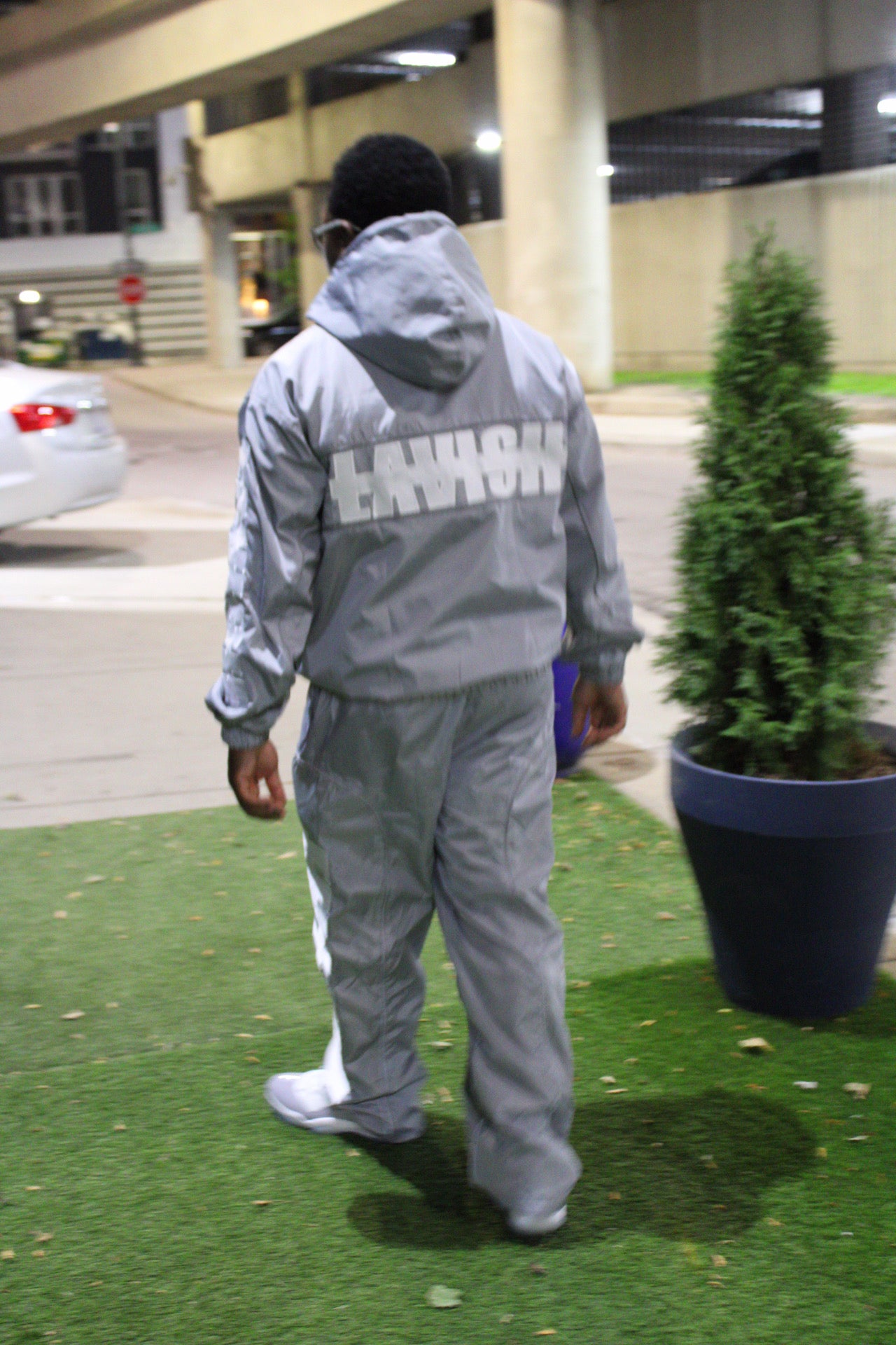 Grey Windbreaker Jacket