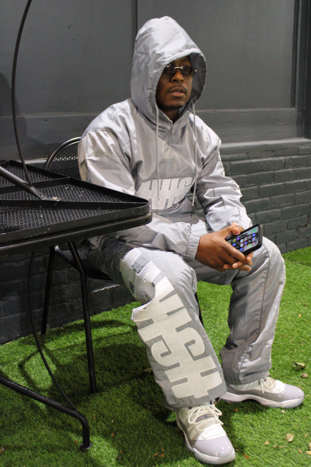 Grey Windbreaker Pants