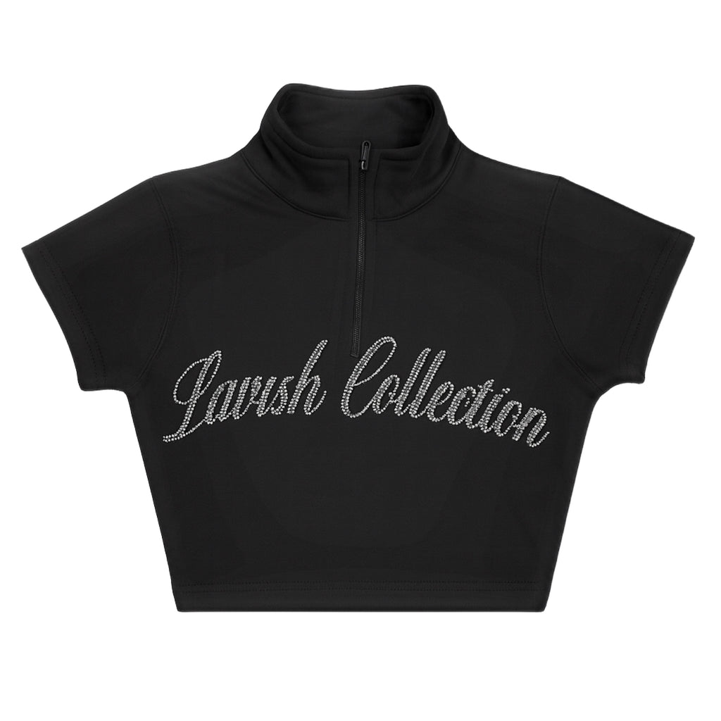 Women’s Rhinestone Crop Top (Black)