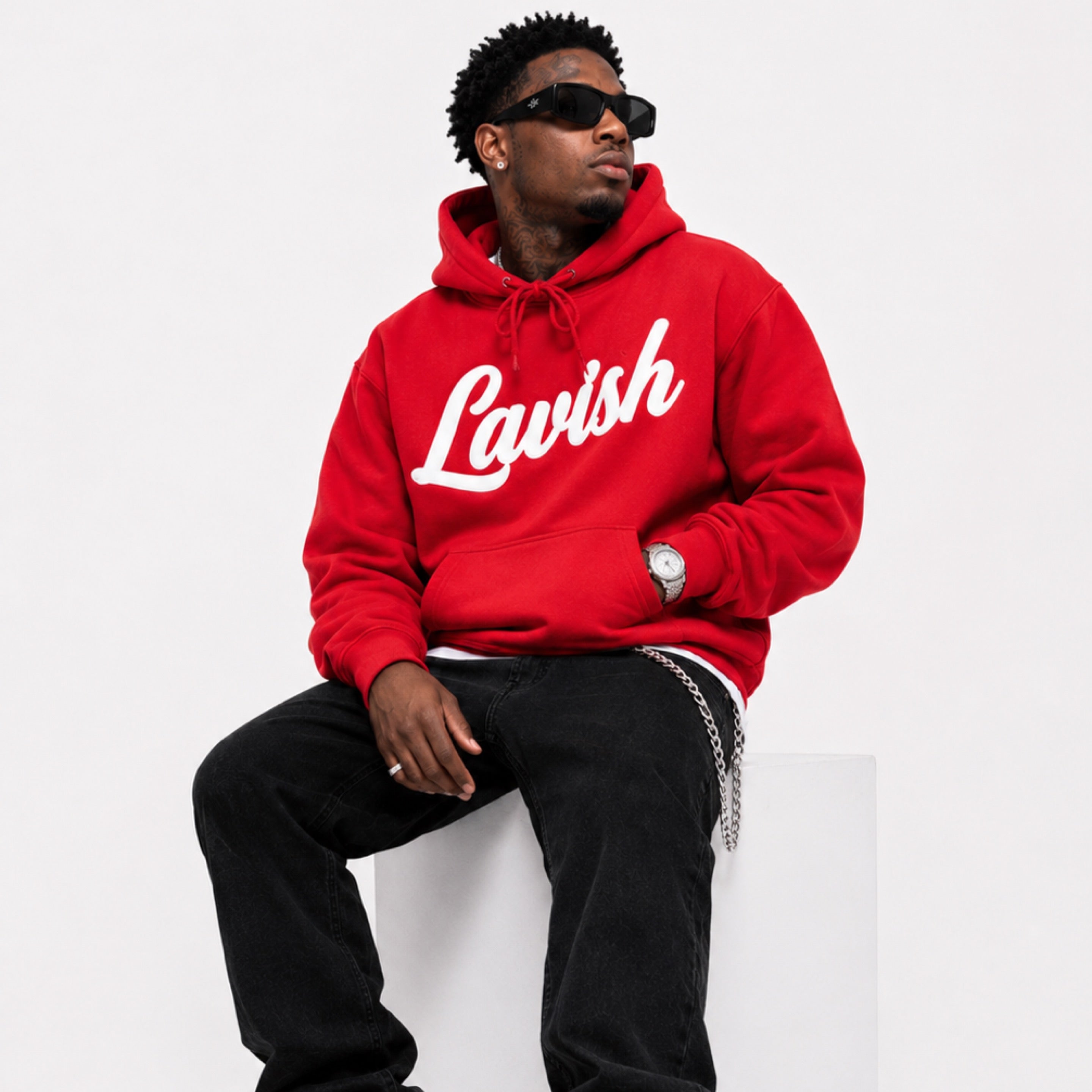 Lavish Classic Signature Logo hoodie red – Premium Luxury Streetwear